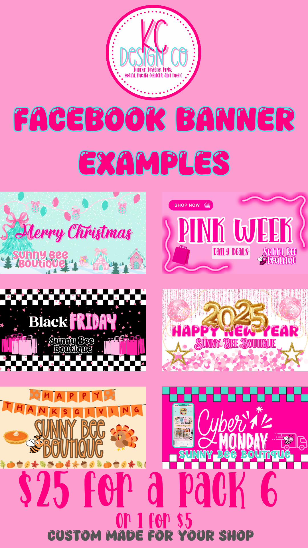 Facebook Banner Set of 6